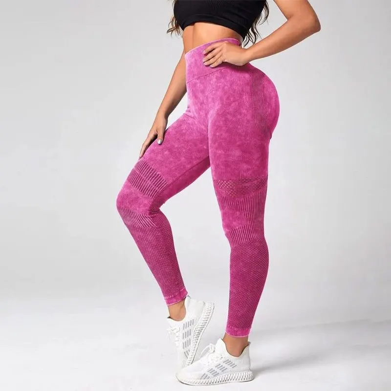 Yoga Leggings Esportivos Básicos Tie Dye, Controle De Barriga