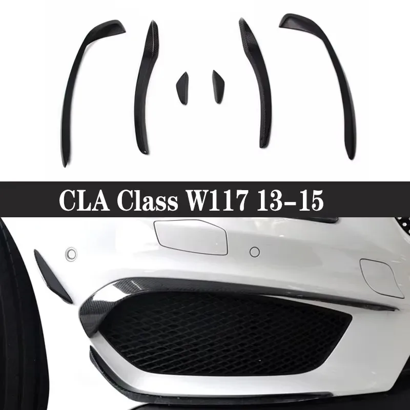 

For Mercedes Benz CLA Class W117 2013-2015 Carbon Fiber Car Front Bumper Wind knife Splitter Spoiler Canard Air Knife