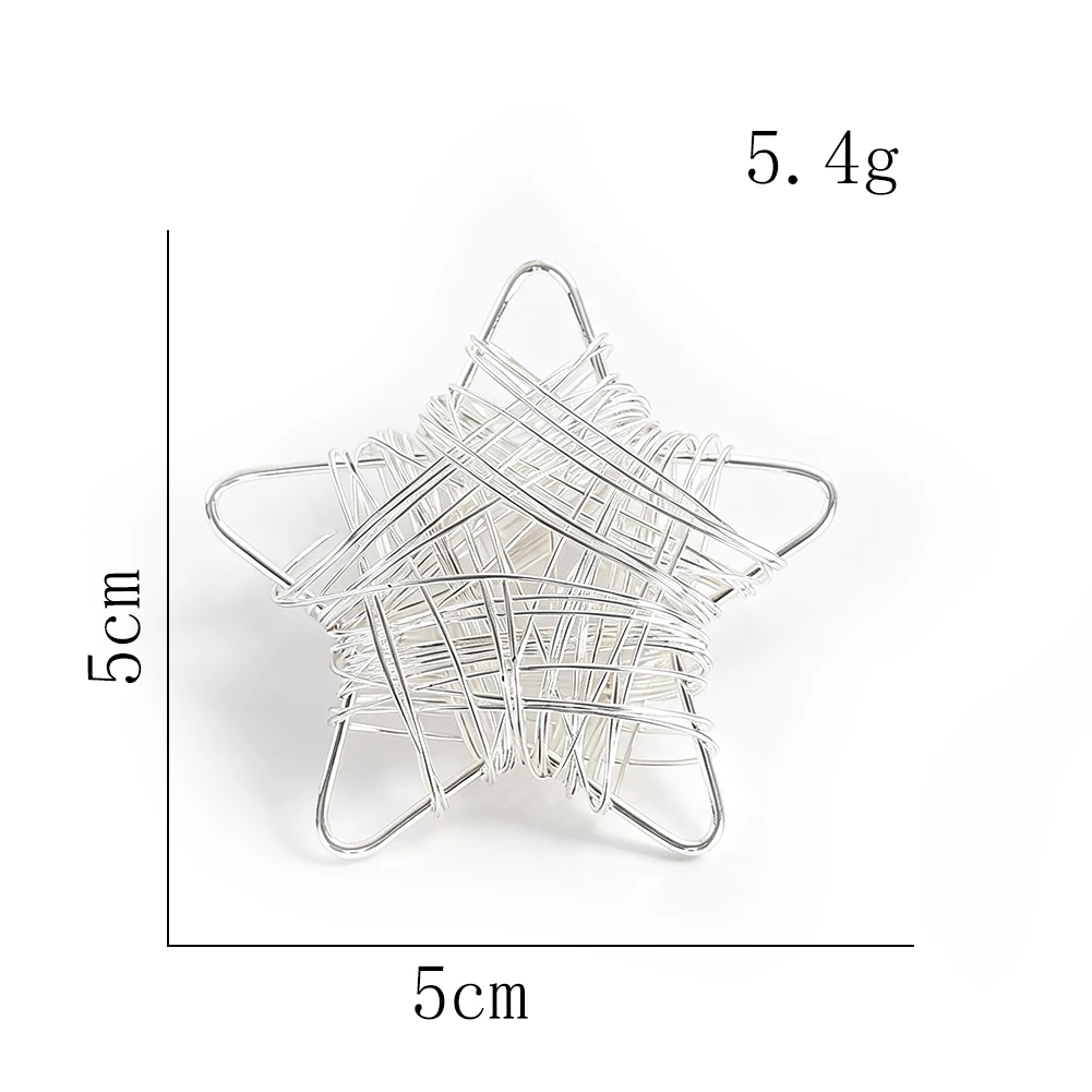 Silver Wire Wrapped Star Moon Ornament Set Metal Celestial Suncatcher Christmas Tree Hanging Decoration Boho Wind Chime Gift 5cm