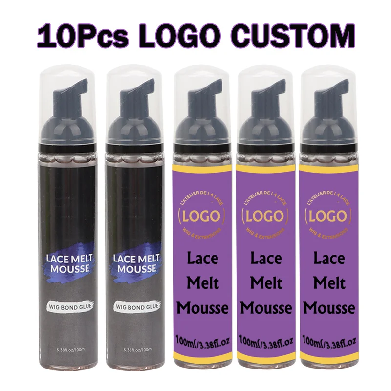 

Lace Bond Melt Mousse For Wigs 10Pcs Пользовательский логотип Безупречная кружевная расплавленная пена Dry Quick Lace Hold Mousse 100 мл Кружевной исчезающий мусс
