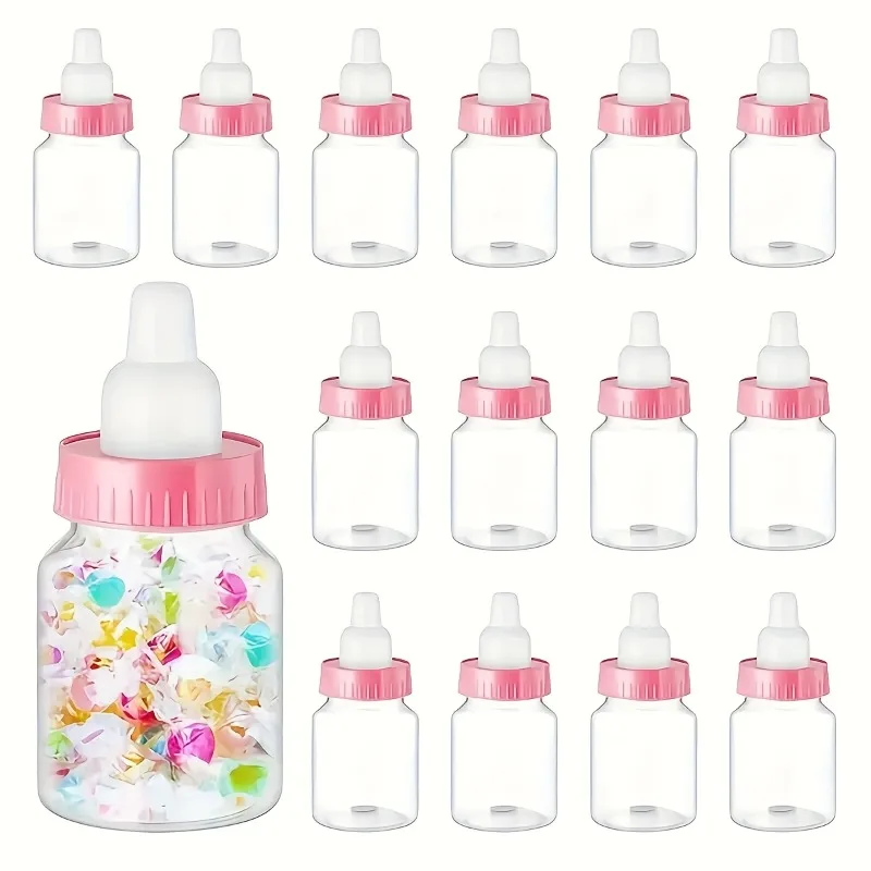 36pcs Cute Candy Gift Boxes Plastic Mini Bottle Shaped Candy Containers for Small Item Snack Packaging Birthday Party Decoration