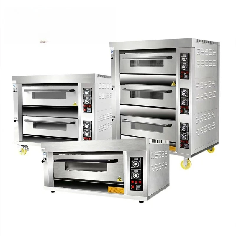 Industrial Commercial Baking Equipment Pizza Oven Built in Timer Biscuits Nuts Bread Cake Baking Bakery Gas Deck Oven With Steam