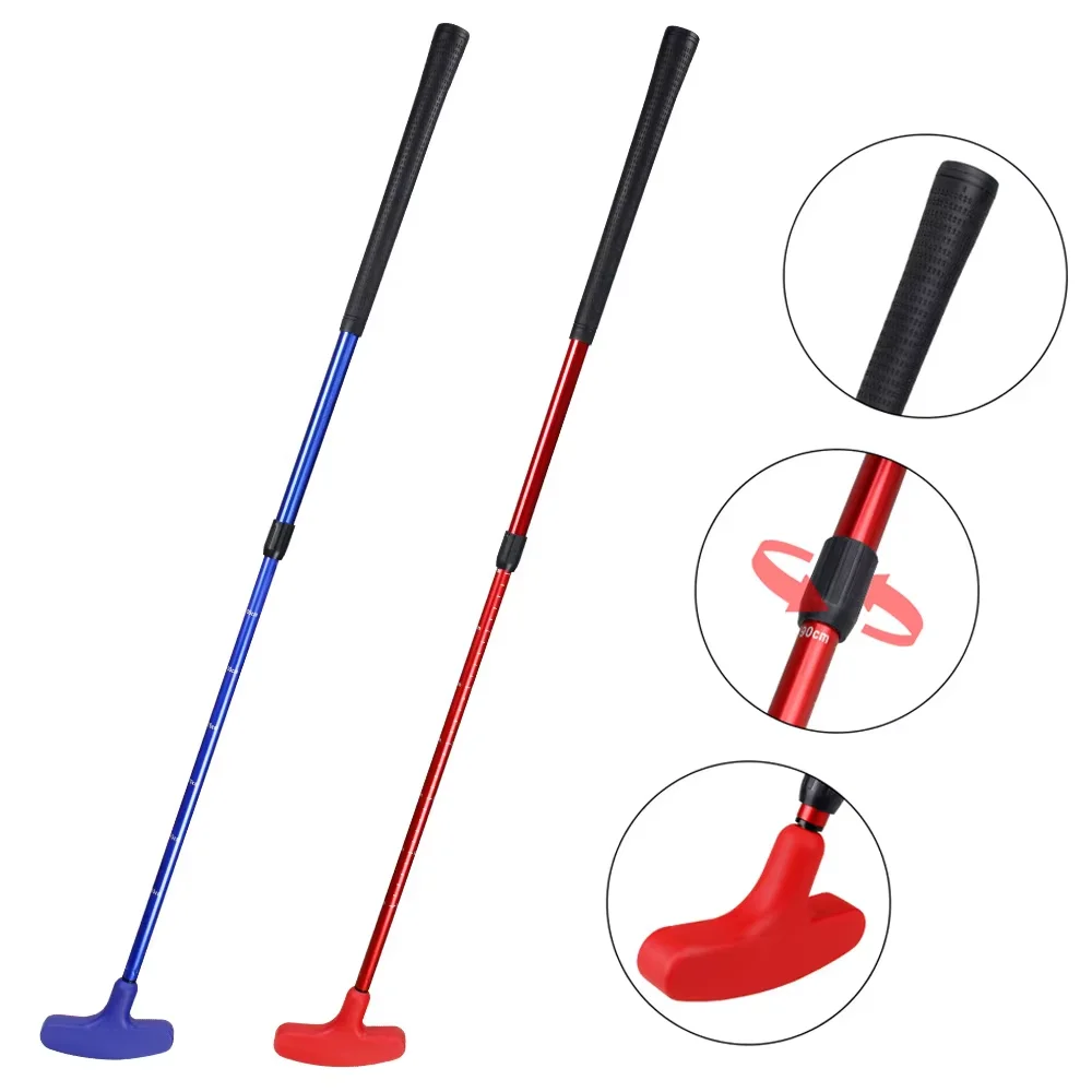 Regulowany miotacz golfowy dla mężczyzn i dzieci Dwukierunkowe mini kije golfowe dla praworęcznych i leworęcznych Trening ze stali nierdzewnej