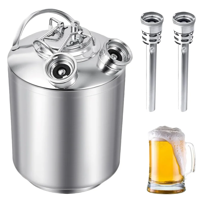 

A93Z Набор для чистки пивных линий Kegerator, бочонок из нержавеющей стали емкостью 2,5 галлона/10 л с 2 D-спирами