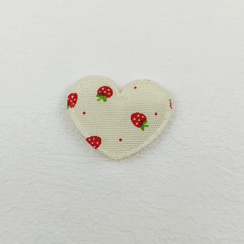 Niedliche gepolsterte Erdbeerherz-Applikation, Kinder-Stirnband-Accessoires, Schuhe, Hüte Dekorationsaufnäher, 60 Stück – Detail 10