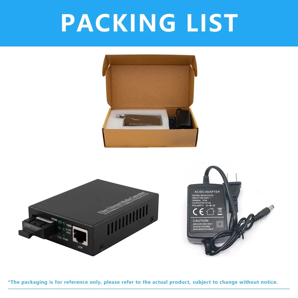 1PCS Gigabit SFP Media Converter 1 SFP to 1 RJ45 Transceiver 10/100/1000M Fiber Optic Switch With 3KM/20KM LC/SC SFP Module