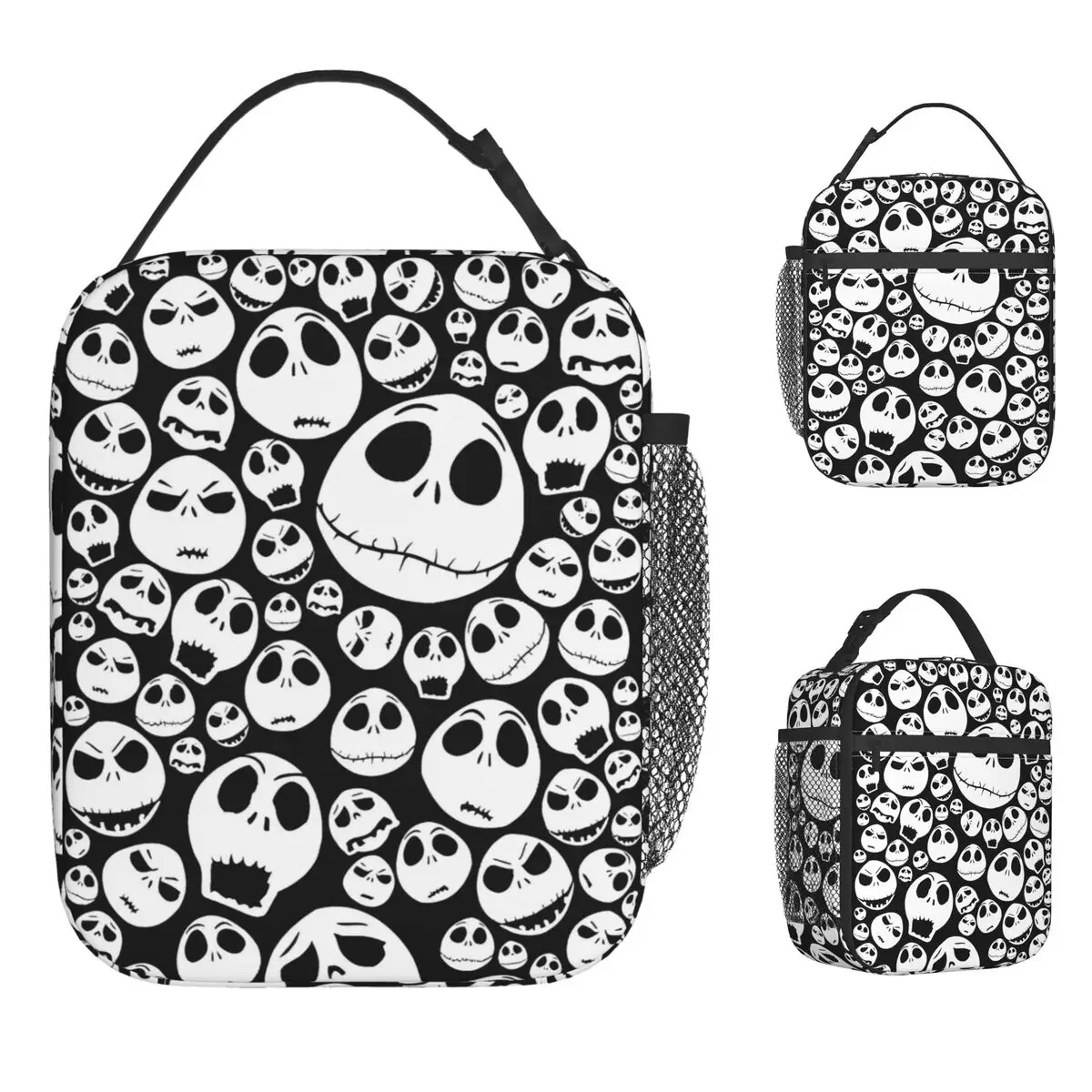 

Кошмар перед Рождеством Джек Face Изолированные сумки для обеда Сумка-холодильник Большой контейнер для еды, ланч-бокс