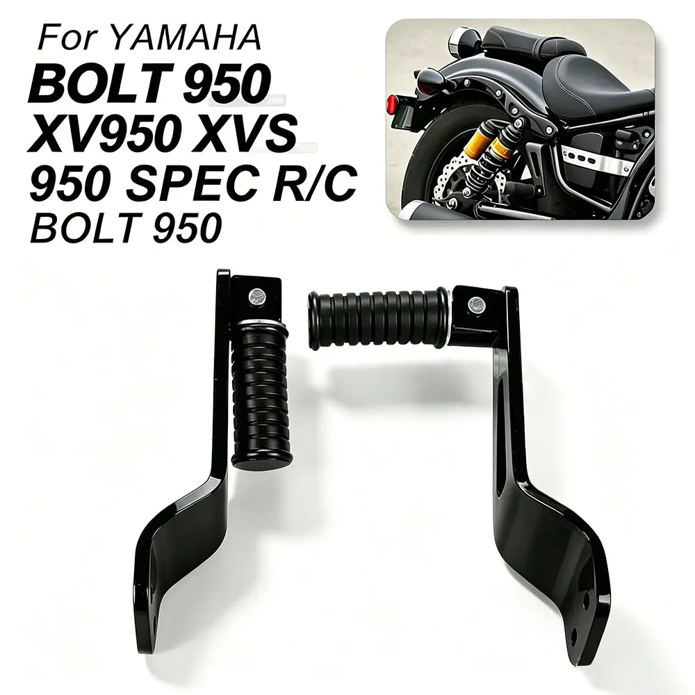Fit For Yamaha Bolt XV950 XVS950 SPEC 2013-2019 Motorcycle Accessories Footpegs Black Rear Passenger Seat Footrest Bracket Mount