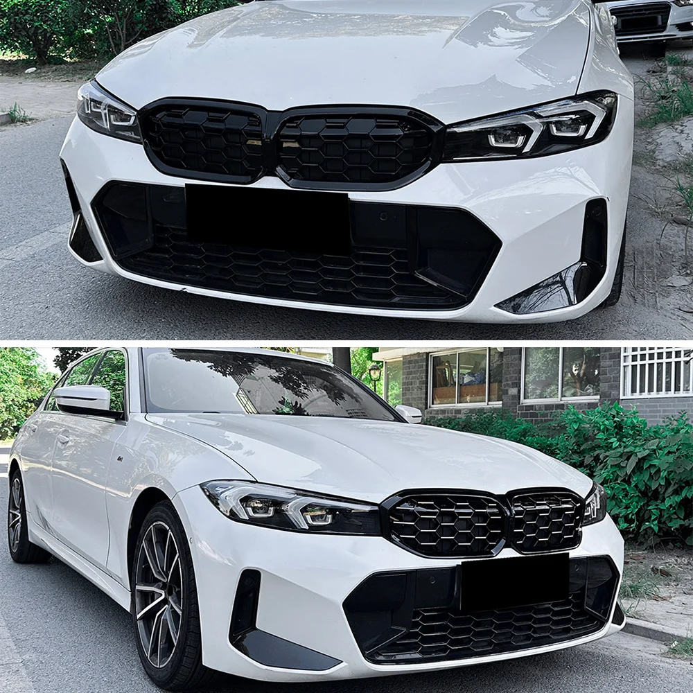 For BMW 3 Series G20 G21 LCI 2023 2024 2025 330i 320d M340i Front Kidney Grille Honeycomb Style Front Bumper Grill Auto Parts view 2
