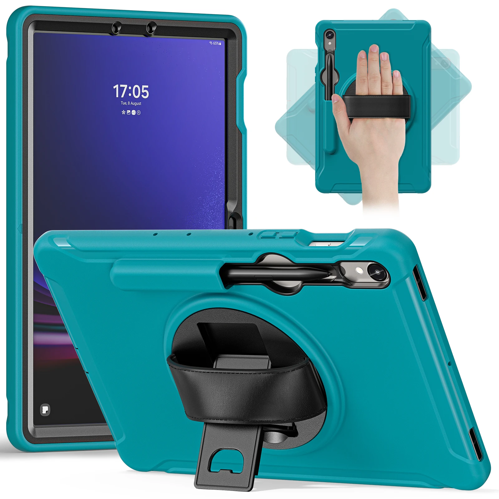 

Чехол-подставка для Samsung Tab S9 FE S8 S7 SM-X710 X716B X510 X516B X700 T870 T875 Противоударный чехол для Tab S6 10,5 T860 T865 TPU + PC