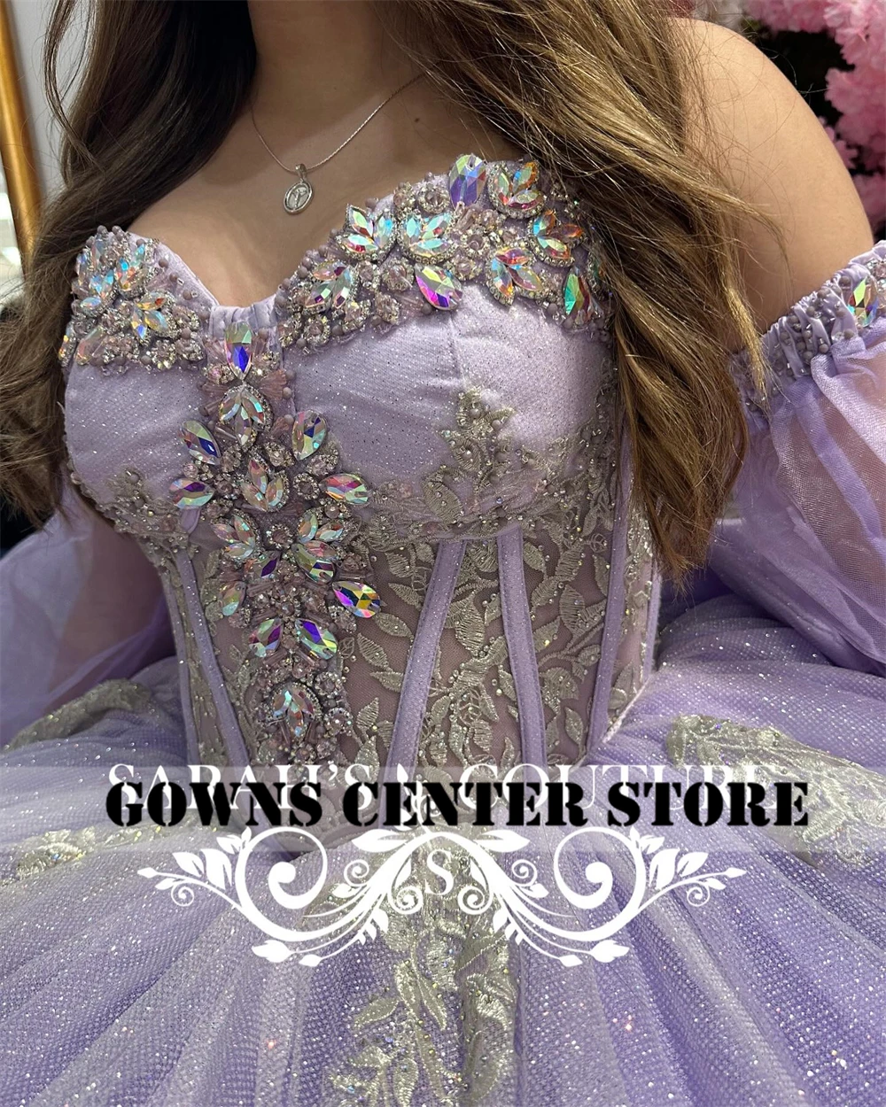 Silver Rhinestone Light Lalic Quinceanera Dresses Ball Gown For Sweet 16 Graduation Party Princess Vestido De 15 anos Customized