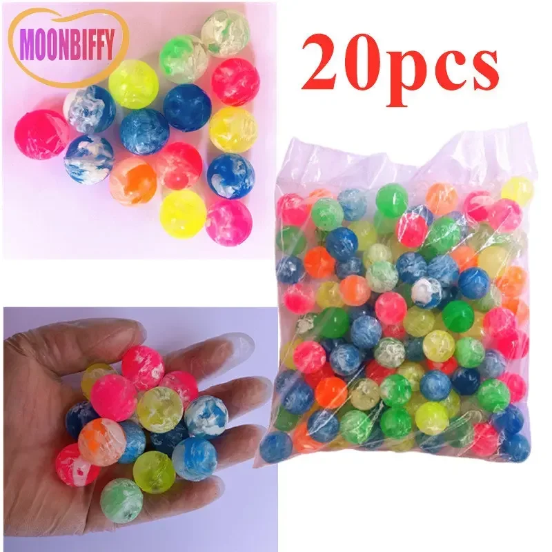 

20Pcs 20MM Bouncy Ball Marbles Rubber Jumping Balls Outdoor Games Anti-stress Garden Children Water Toys Kids Party Favors Gift