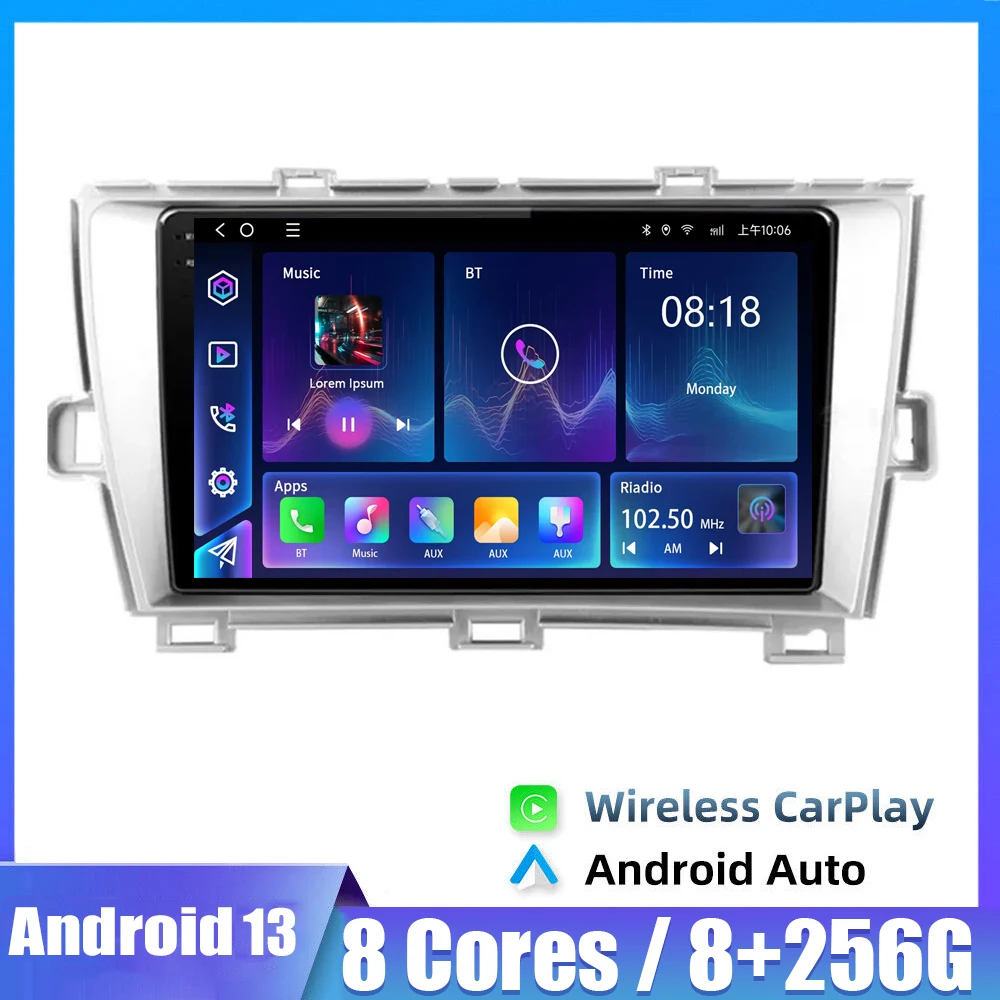 

Android 13 Car Radio For Toyota Prius 2009-2015 Stereo Multimedia Video Player GPS BT Auto Wireless Carplay 2din DVD Head Unit