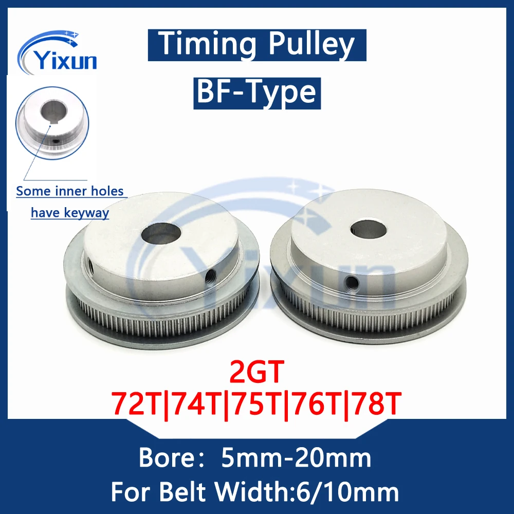 

2GT G2M 72 74 75 76 78Teeth Timing Pulley Bore 5mm-20mm Fit Belt Width 6/10mm GT2 Synchronous Wheel Sheave Gear 3D Printer Parts