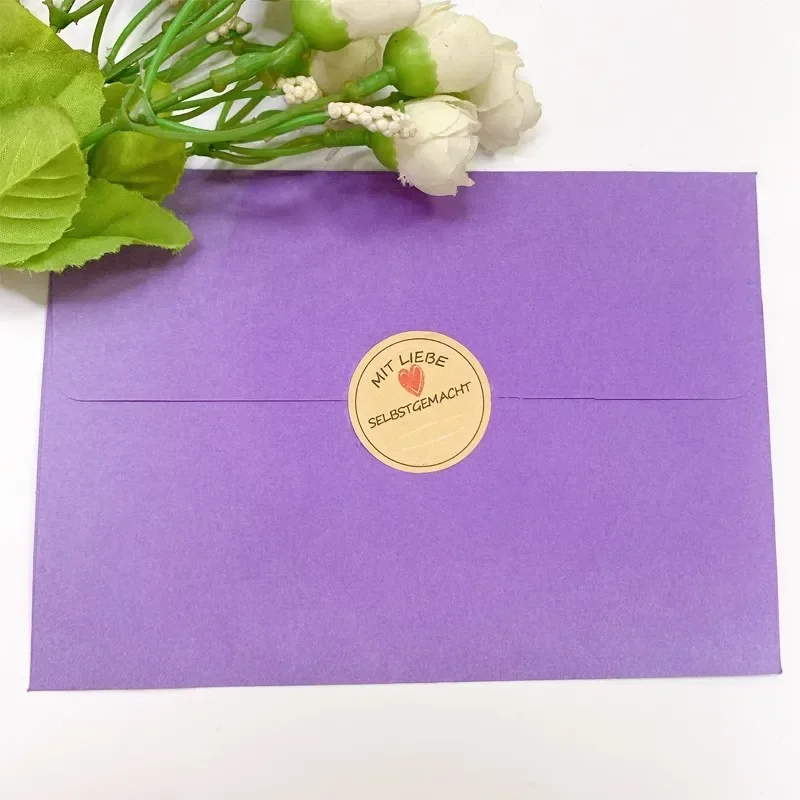 120pcs/pack Love Self-adhesive Stickers Kraft Label Sticker For DIY Hand Made Cake  Paper Tags