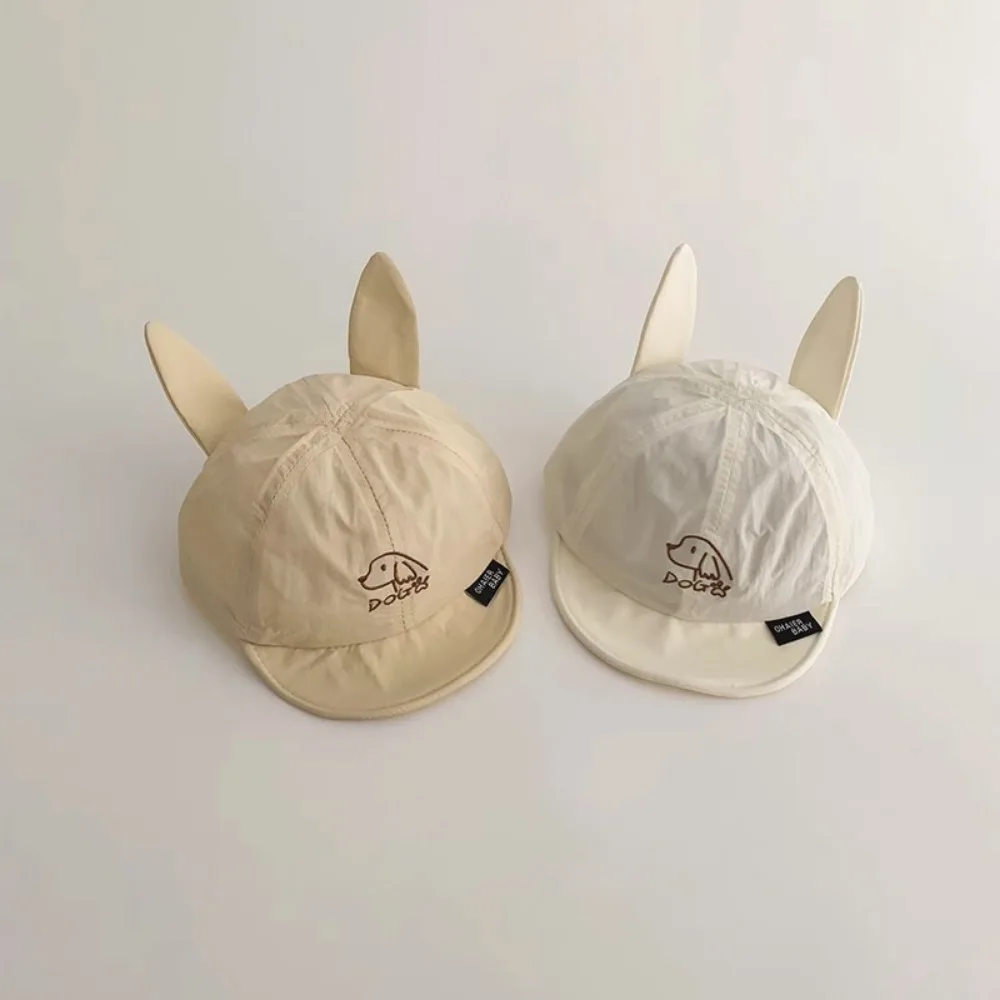 

Breathable Dog Ear Peaked Cap Quick Dry Korean Style Baby Baseball Cap Sunscreen Embroidered Kids Sun Protection Hat 6-24Month