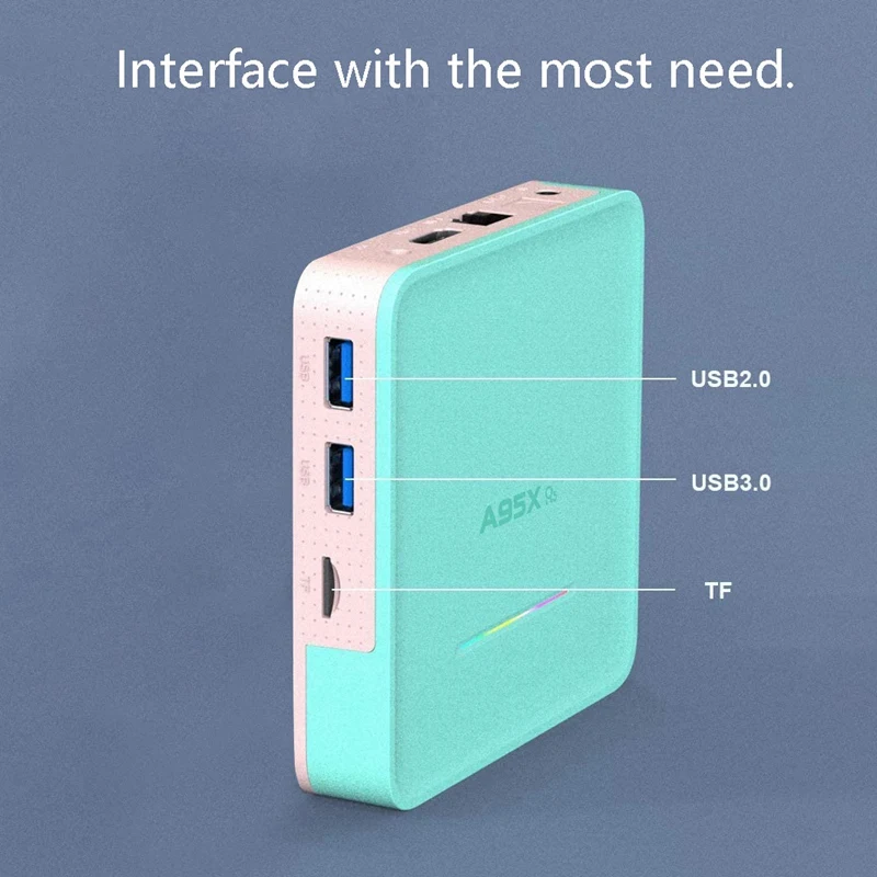 A95X R5 Smart TV Box Android 10.0 TV Box 4GB 32GB Rockchip RK3318 4K 1080P HD Youtube Netflix Store Set Top Box (EU Plug)-A45R