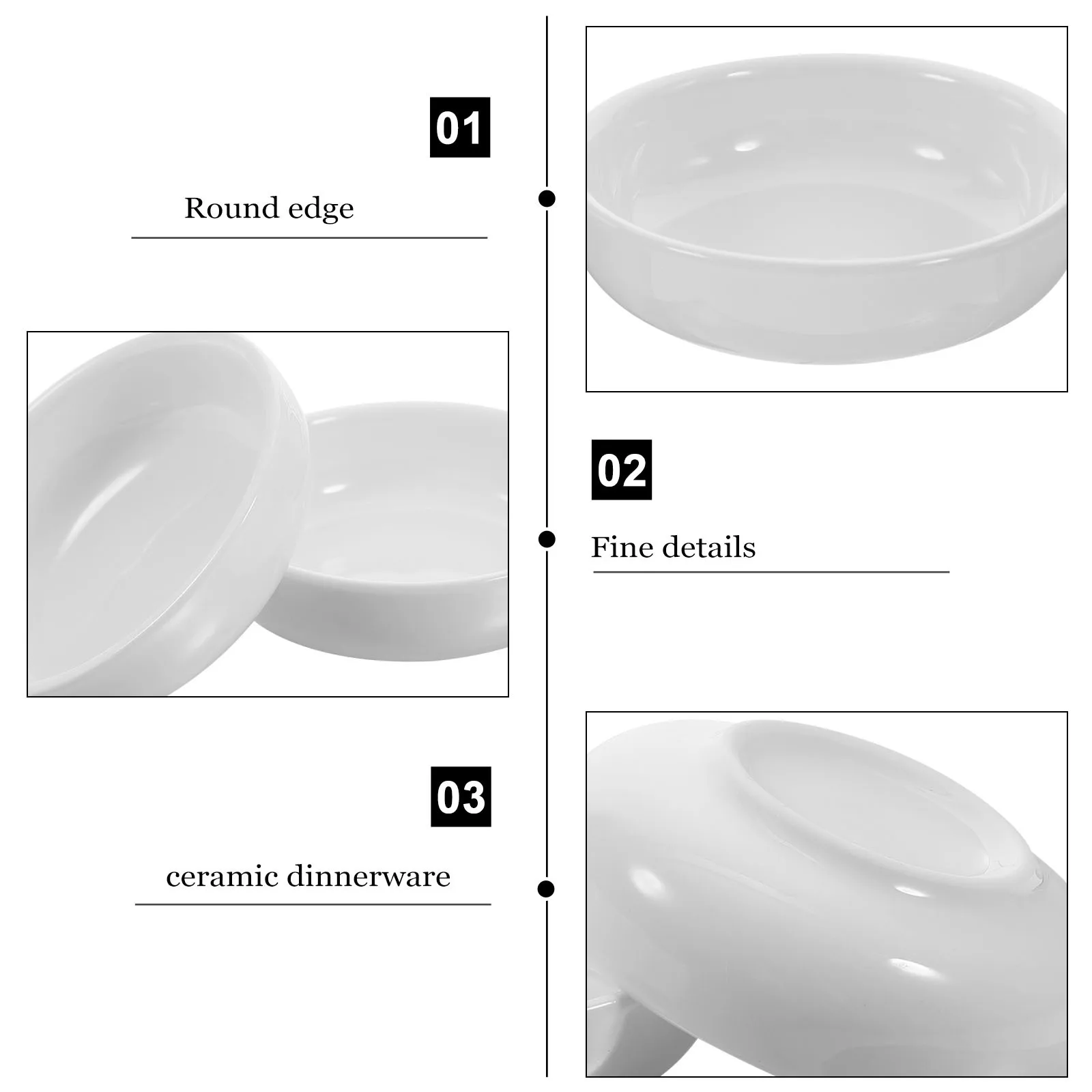 

6 шт., белые керамические блюда для соуса, маленькие круглые тарелки для макания, миски для закусок для дома, кухни, вечеринки, сервировки приправ