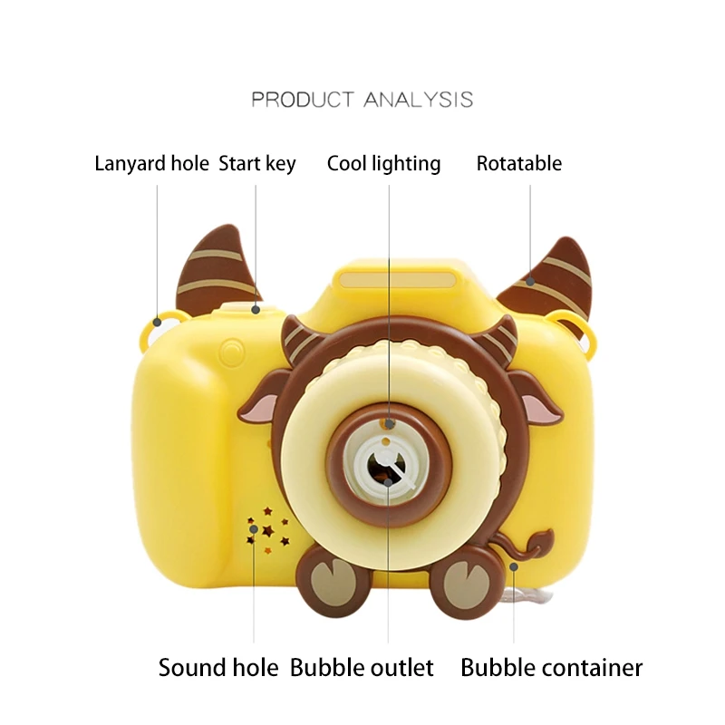 Maker Camera Toy Bubble Blower With Music And Light Unique Battery Operated Bubble Machine For Kids