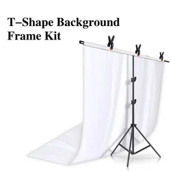 SH T-shape Tripod Stand Background  Backdrop With 1.6x2M Black/ White/Green/Gray Background Cloth For Photo Studio Photography