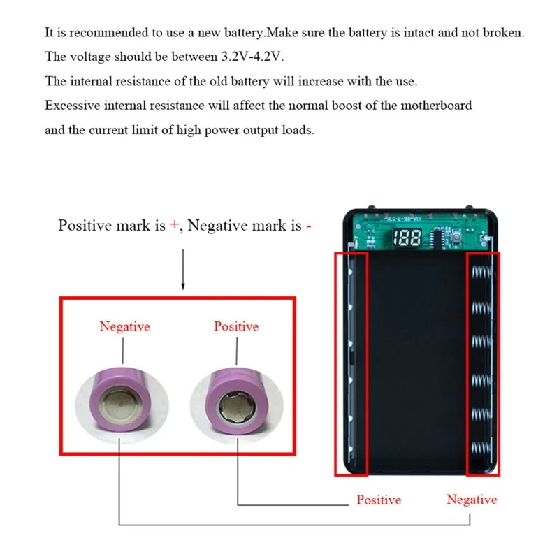 8x18650 DIY Portátil Bateria Banco De Potência Shell Caso Caixa de Display LCD Powerbank Caixa Para DIY KIT Powerbank 18650 (sem bateria)