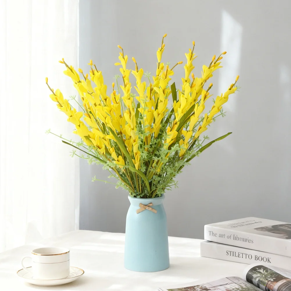 

8 Pack Artificial Winter Jasmine Flowers 22 Inch Stems for Home Decor Wedding Party Decoration Pink Yellow White
