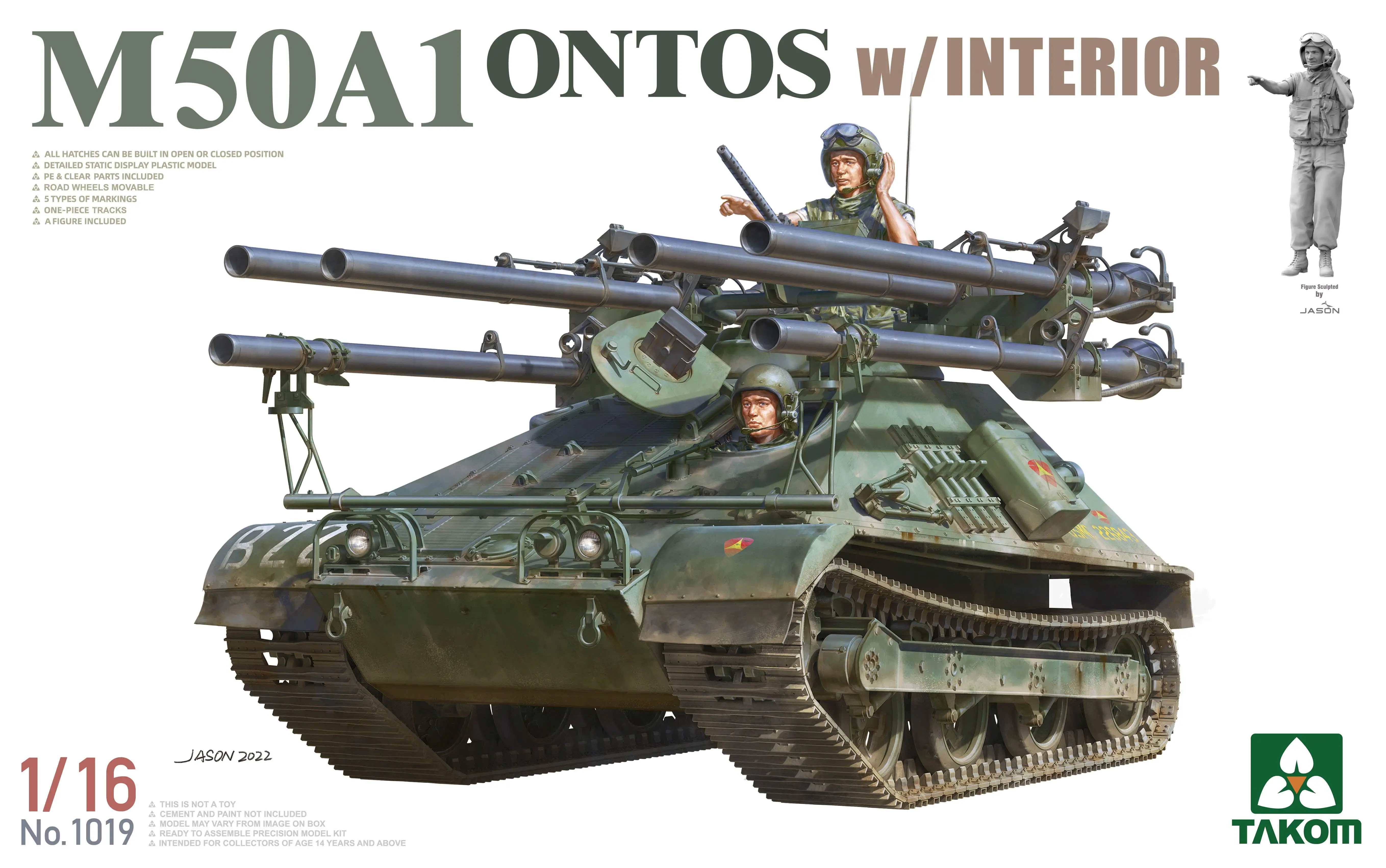 

Takom 1019 Scale 1/16 M50A1 Ontos w/Interior Plastic Model Kit