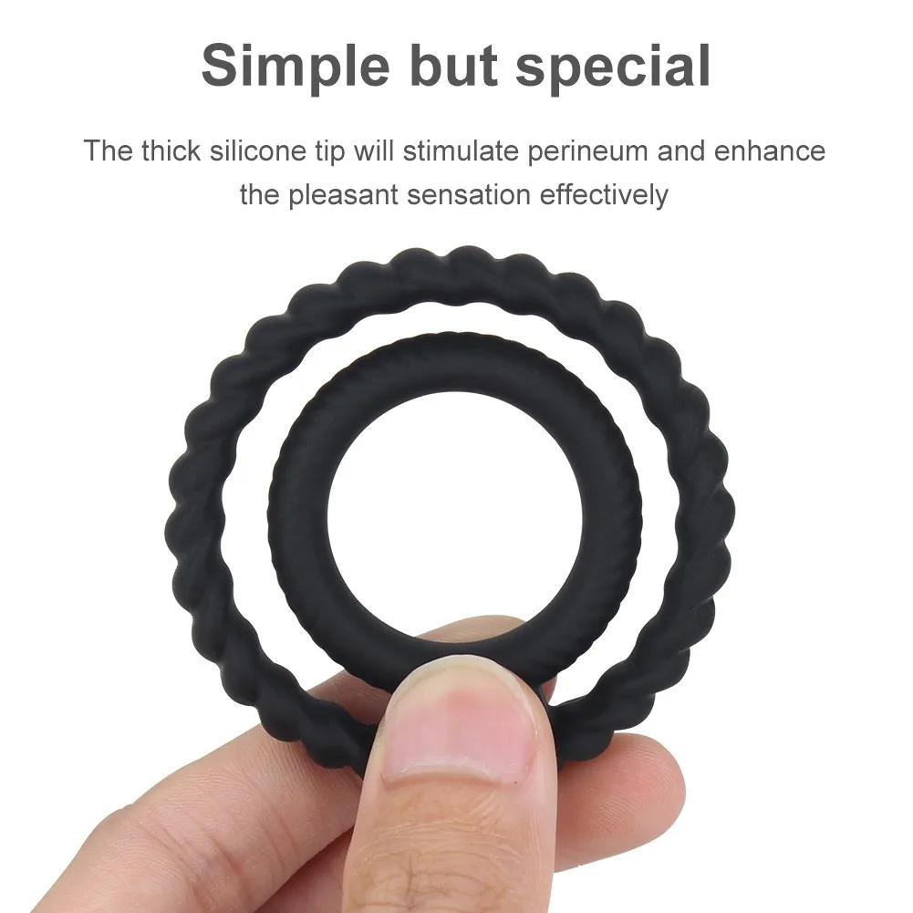 Penis Ring For Men Silicone Cock Ring Double Round Sex Toys For Man Delay Ejaculation Stronger Erection Erotic Toys In Couple