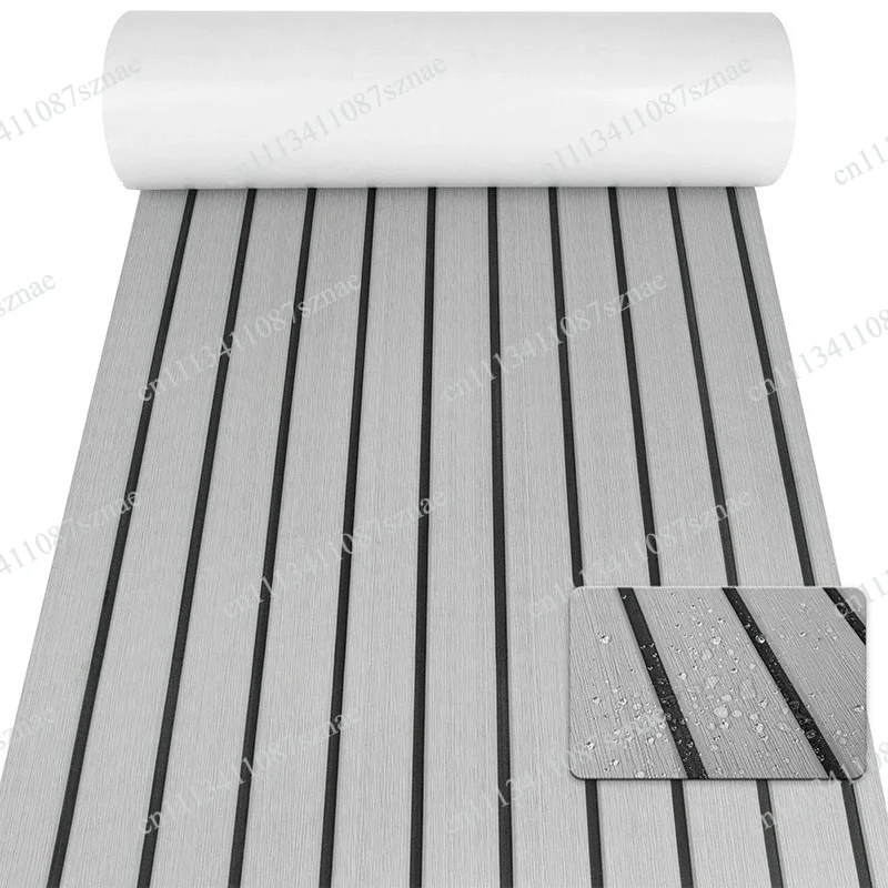 DIY Non-Slip Gray Stripe EVA Boat Deck Mat, Yacht Floor Pad, Anti-Skid Marine Carpet for Deck and Cockpit