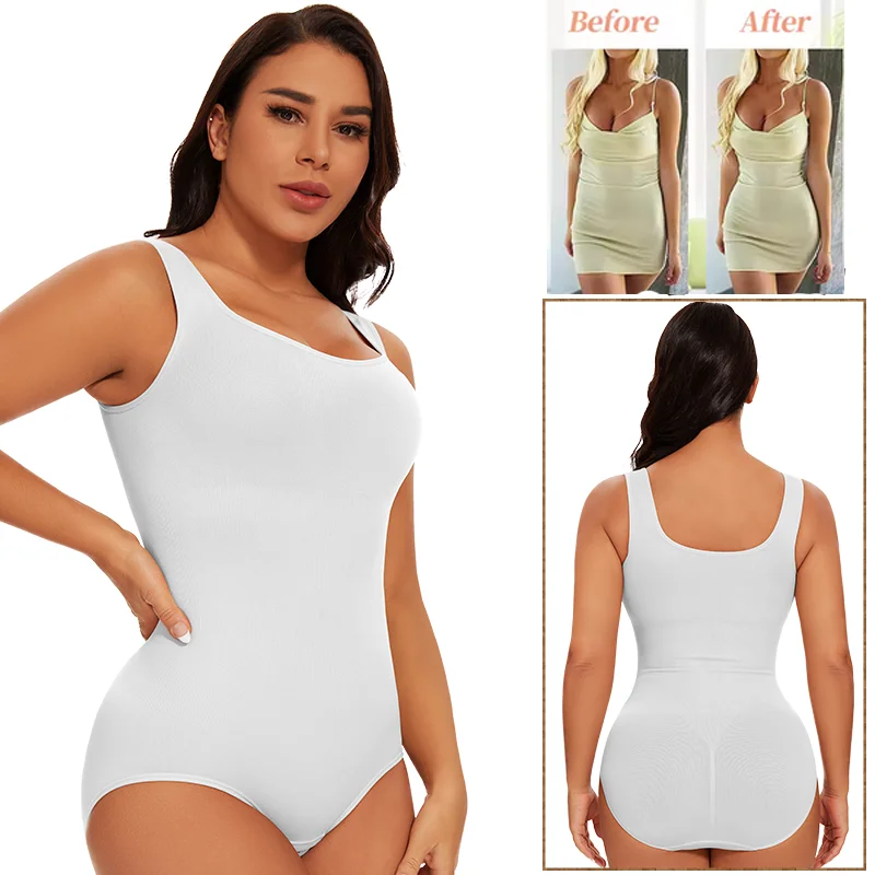 Miss Moly Damen Sexy Bodysuit mit breiten Trägern, schlankmachende Unterwäsche, atmungsaktiver, weicher Ganzkörper-Shaper, Basic-Korsett, Bauchkontrolle, Slip