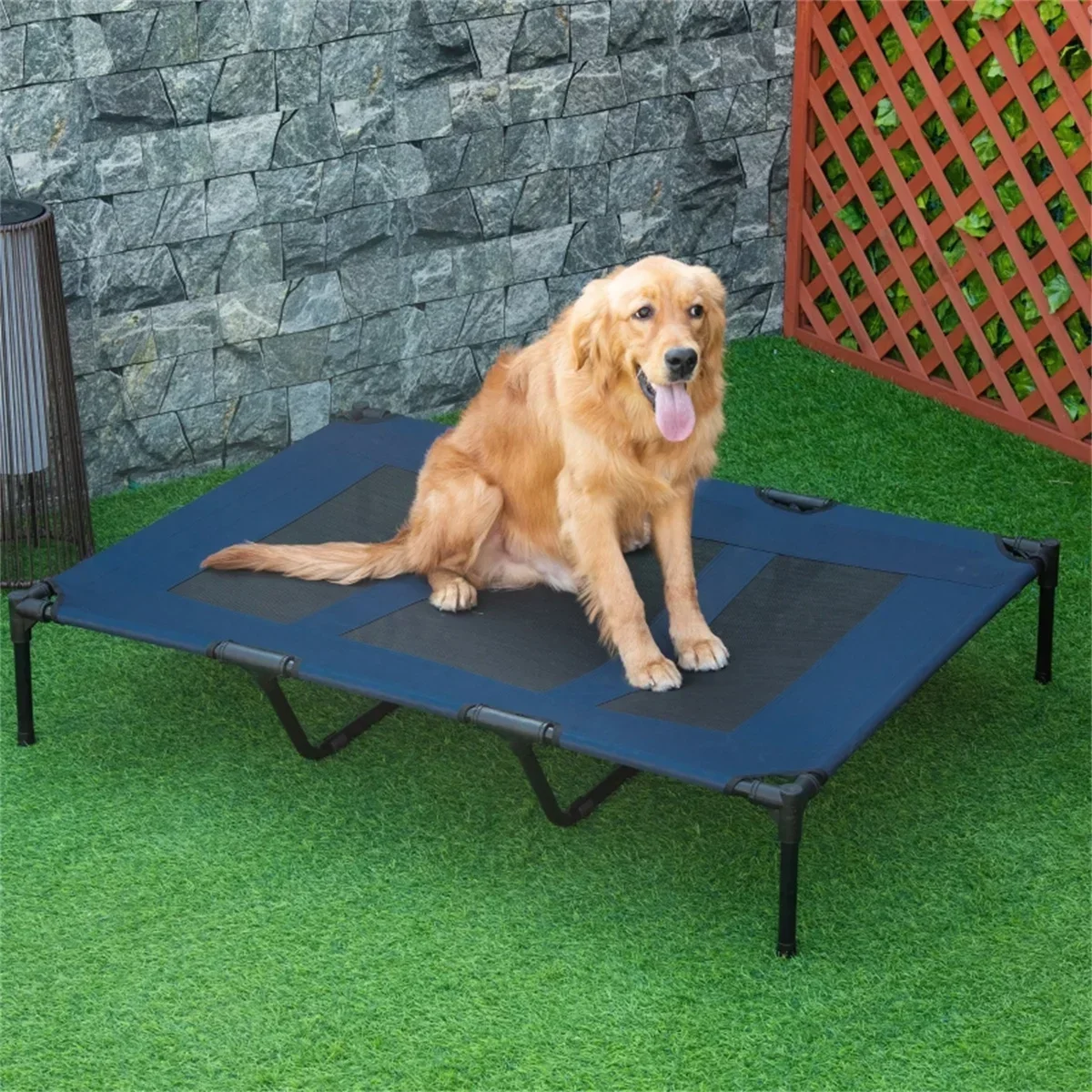 Portable Pet Bed Anti-Slip Stackable 600D Oxford Fabric Durable Steel Frame Comfortable Dog Bed for Home And Garden