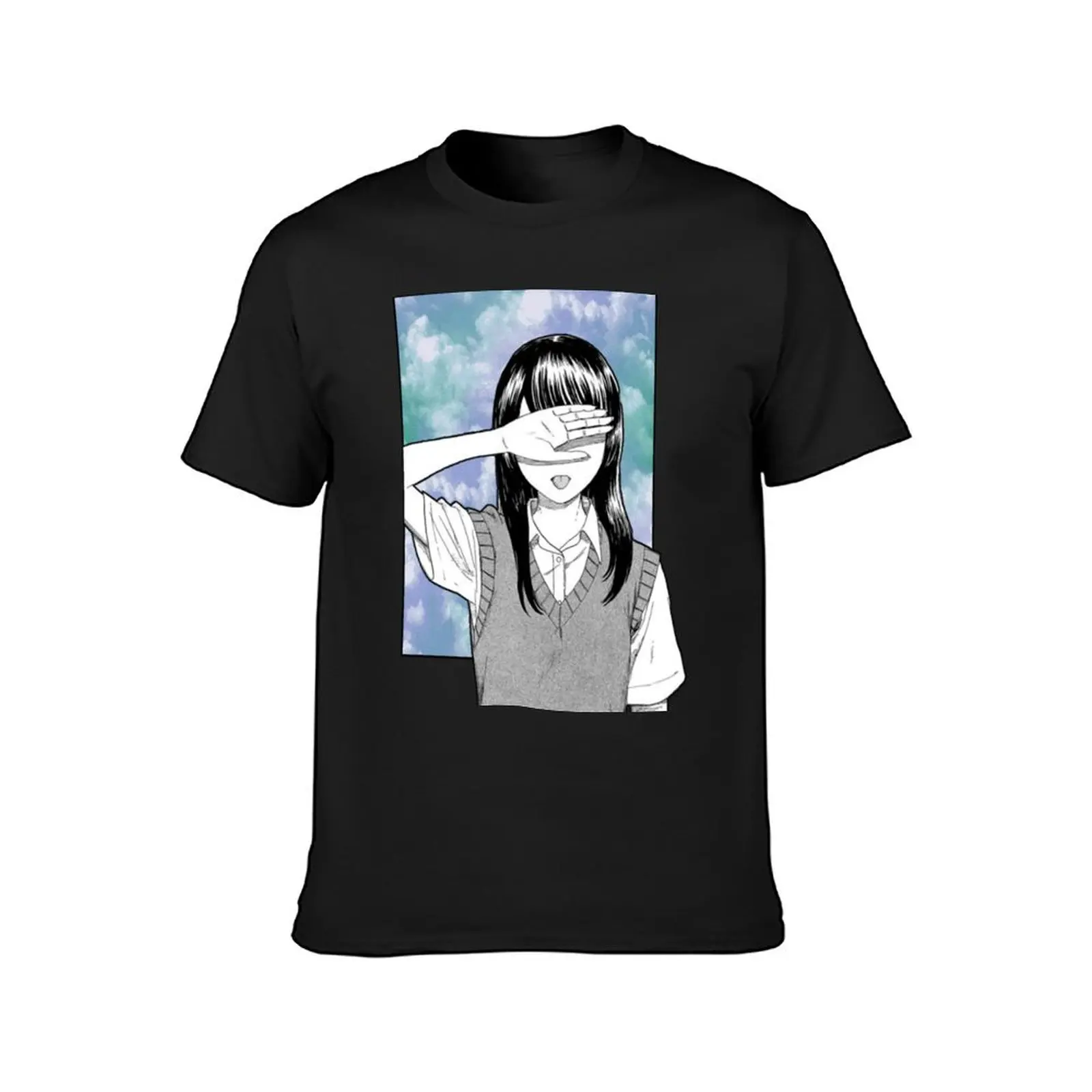 LONELY GIRL - SAD JAPANESE ANIME AESTHETIC T-Shirt oversized quick-drying plain t shirts men