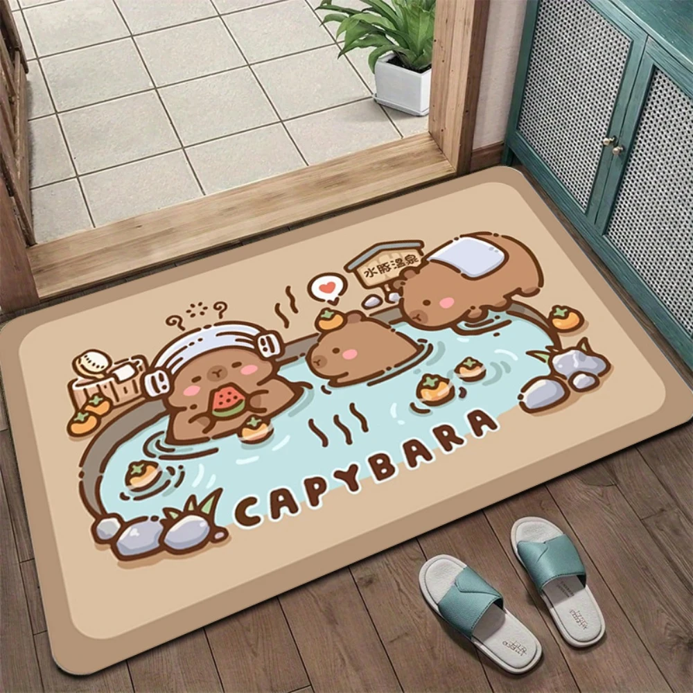 Tapis de porte mignon en forme de cochon d'Inde, tapis antidérapant, adapté au salon, à la chambre à coucher, à la salle de bain, à la décoration de la maison de vacances