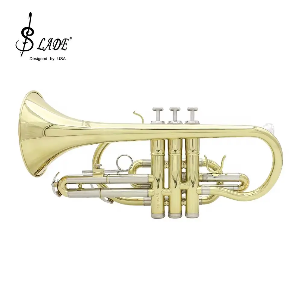 Image 5: SLADE Bb B-flat Cornet corps en laiton Cornet ensemble avec accessoires sac de rangement Instruments professionnels en laiton or argent Cornet