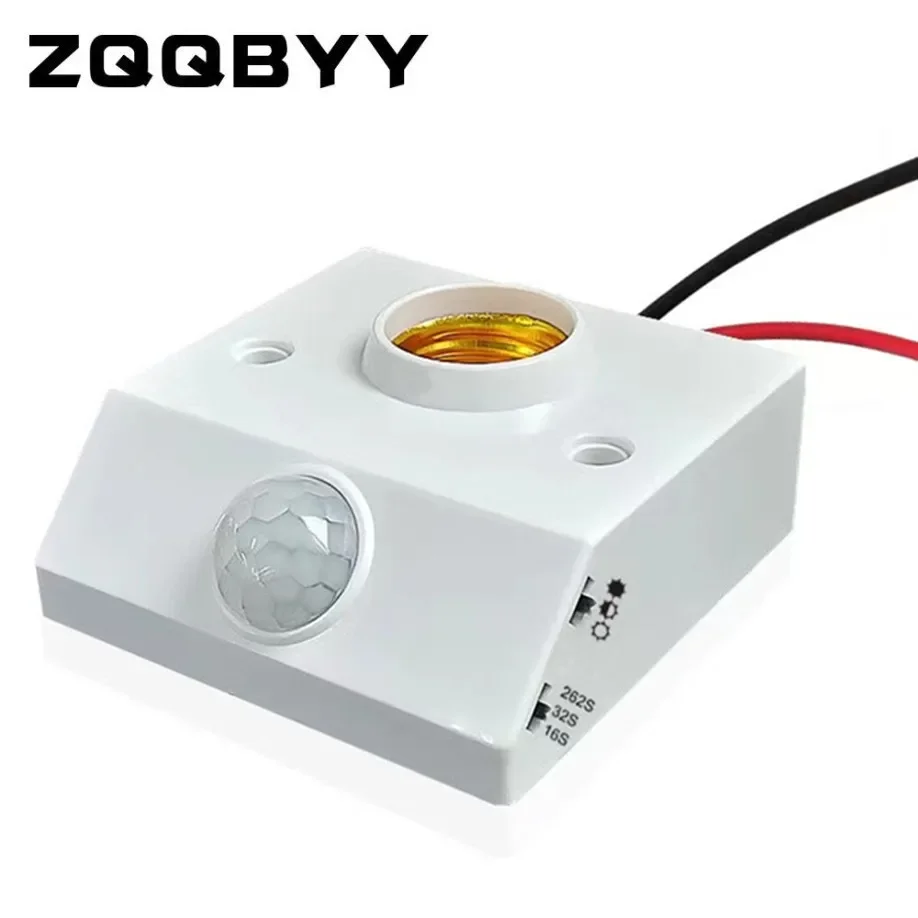 Smart 110V-240V 60W uchwyt podstawy lampy LED indukcyjna PIR czujnik ruchu na podczerwień E27 z przełącznik światła żarówką Adapter gniazda