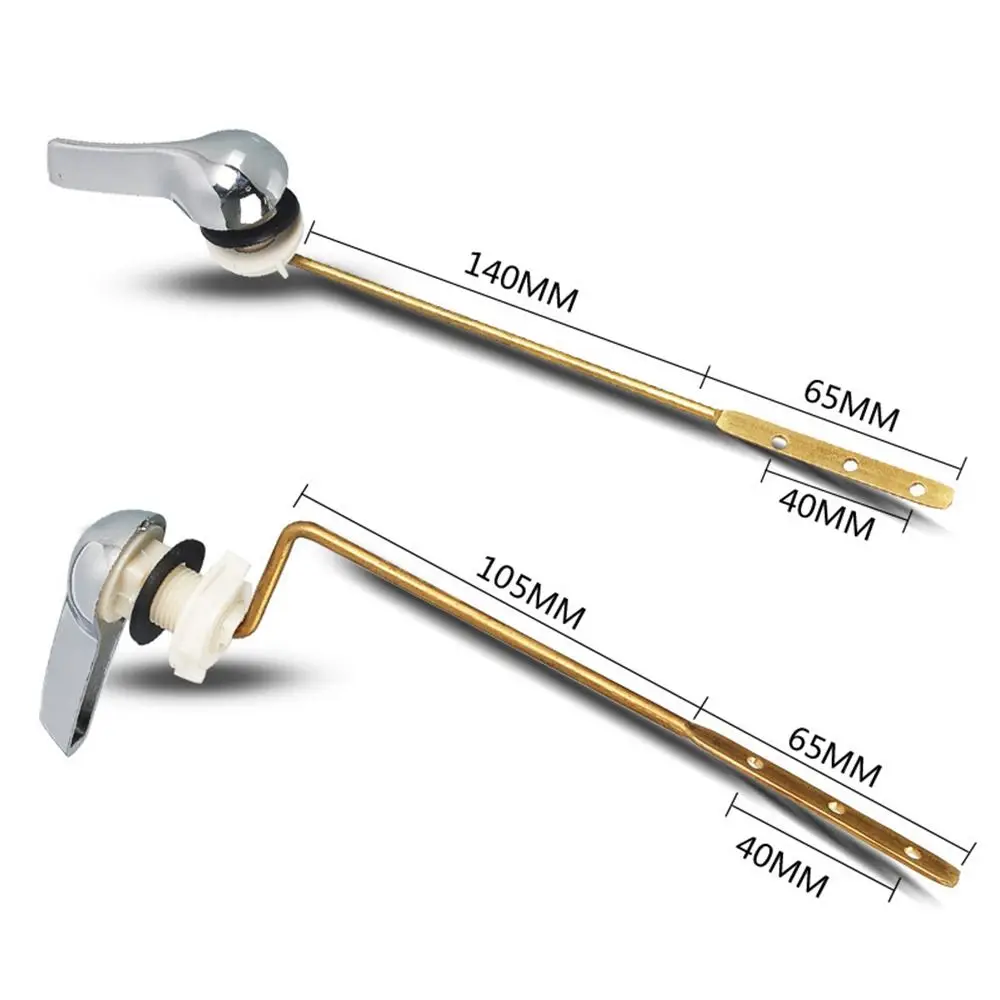 Side Mount Toilet Tank Flush Lever Brass Flush Lever Toilet Tank Handle Corrosion Resistant Water Tank Pull Rod