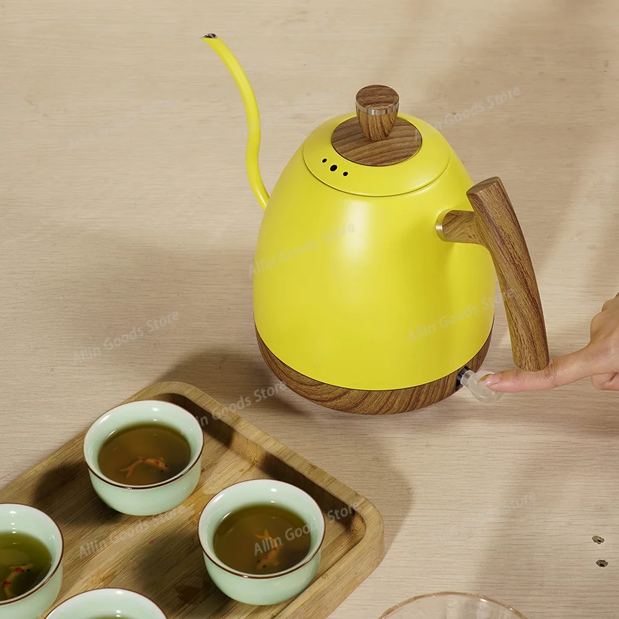 Stainless Steel Electric Gooseneck Kettle Modern Slim Spout Coffee Pot Household Teapot For Pour Over Coffee Floral Tea