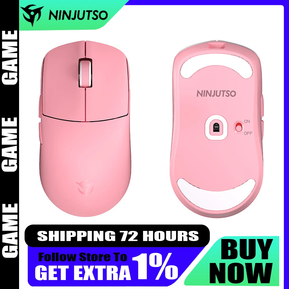 Ninjutso Sora V2 8k Mouse Dual Mode PAW3395 Sensor FPS E-Sports Wireless Gaming Mouse Lightweight Gaming Mouse Pc Gamer Office