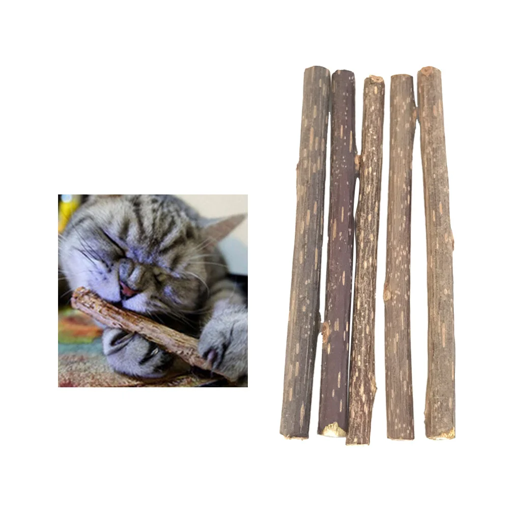 

5Pcs Cat Cleaning Teeth Sticks Natural Wooden Chew Remove Tartar Calm Relax Catnip Snacks Cat Cleaning Teeth Stick