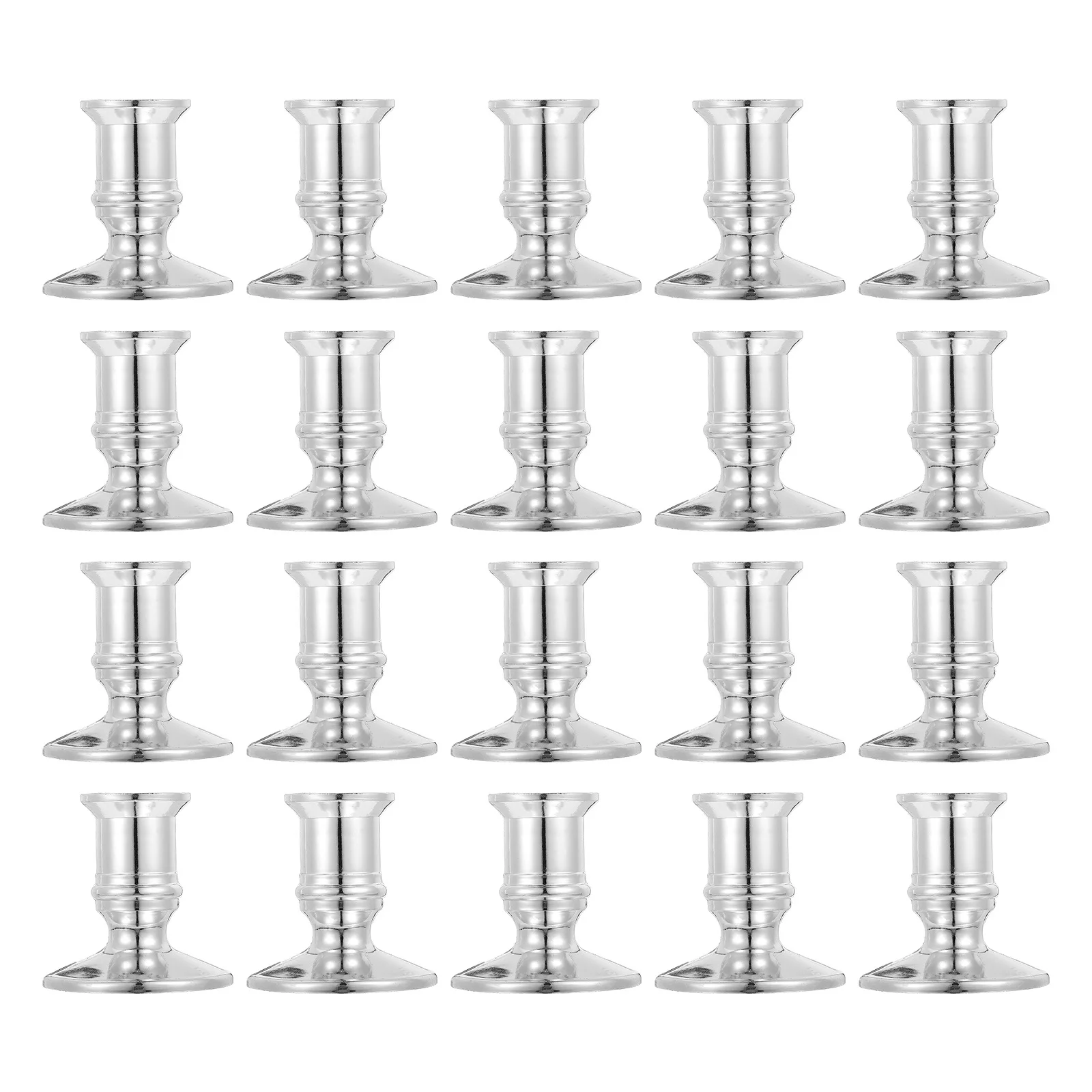 

20Pcs Electronic Candleholders Plastic Simple Elegant Candlestick Stand for Dining Room Wedding Room Decoration