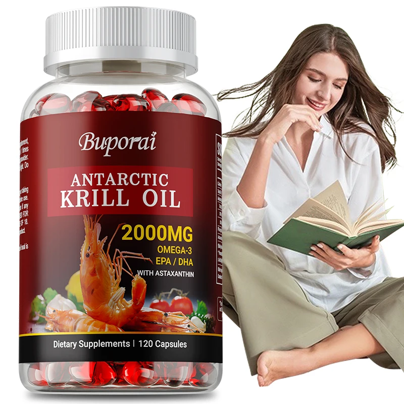 

Antarctic Krill Oil 2000MG - Supports Overall Health and Lipid Management, Replenishes Brain Nutrients, and Promotes Metabolism