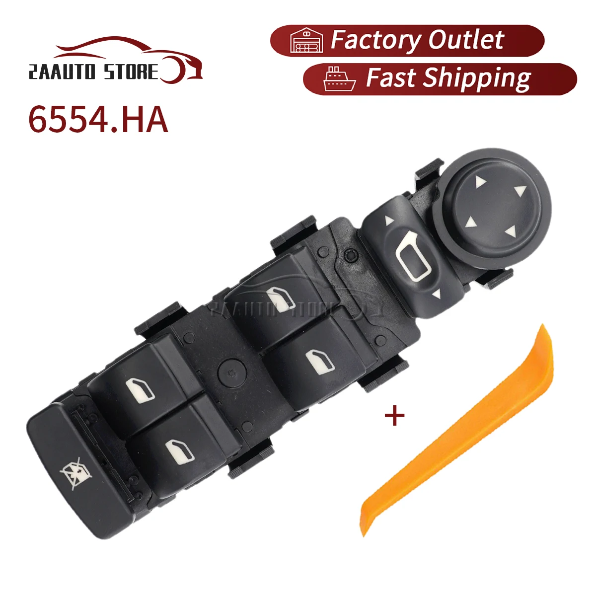 For Citroen C4 2004-2015 6554.HA Front Electric Power Window Master Switch Mirror Control Button 6+3Pins Car  9651464577 6554HA