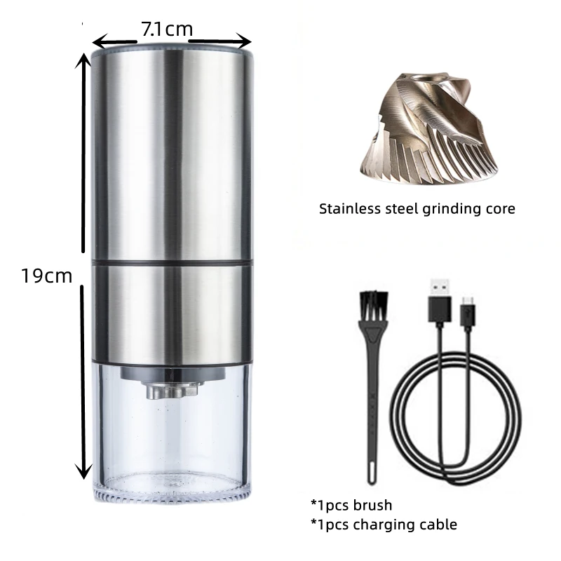 Portable Upgrade Electric Coffee Grinder TYPE-C USB Charge CNC Stainless Steel Grinding Core Coffee Beans Grinder