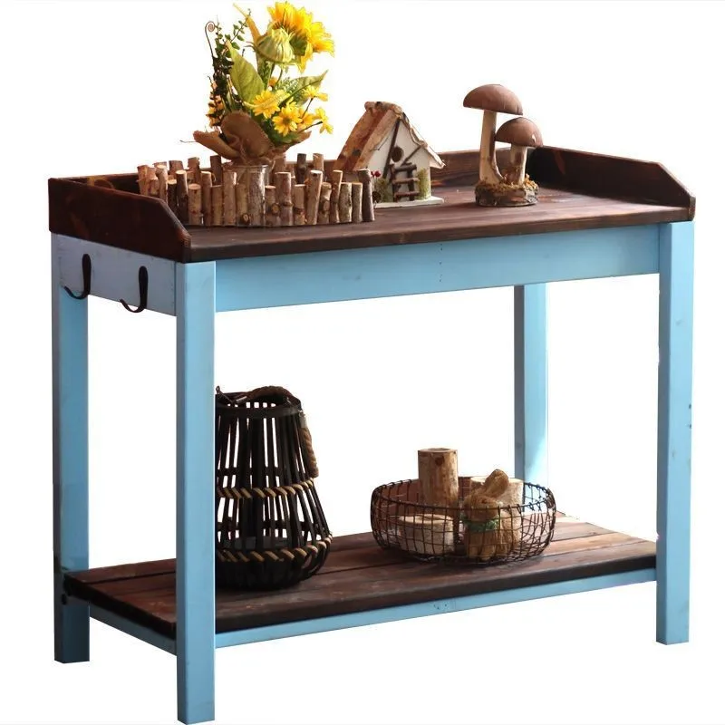 

Balcony Garden Solid Wood Table Patio Operator Preservative Wood Outdoor Decoration Grocery Shelf