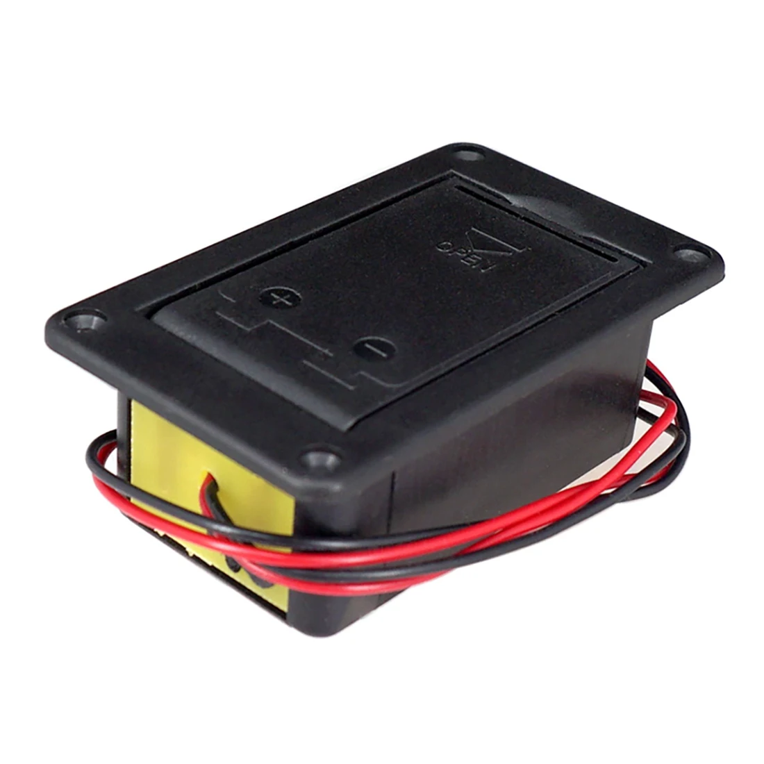 Práctico soporte de 9V para guitarra, pastilla activa, cubierta de batería, caja de almacenamiento de batería para guitarra eléctrica, accesorio para bajo