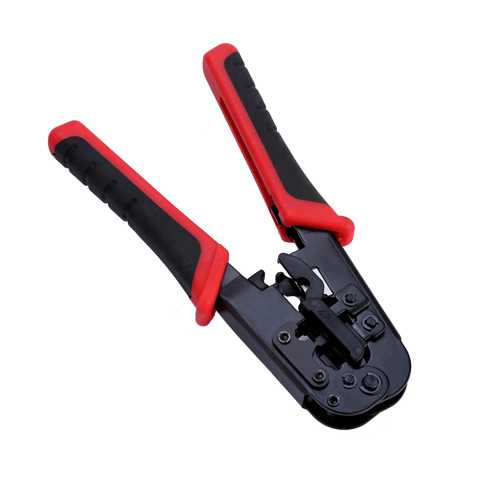 أداة تجعيد قطع كابل الشبكة لموصلات RJ45 RJ12 RJ11 8P/6P/4P مادة الفم الأحمر والأسود #3