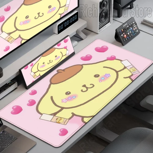 Imagen 2 del producto Alfombrilla de ratón Pompompurin XXL para teclado de Gamer, alfombrilla de escritorio con borde de bloqueo para ordenador, alfombrilla grande para escritorio de oficina, bonito cachorro, perro, alfombrilla para PC