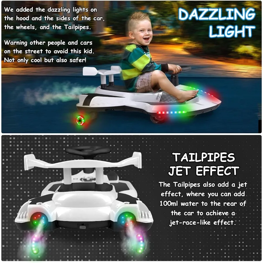 سيارة متذبذبة كهربائية 12 فولت على لعبة سيارة متأرجحة مع دواسة للأعمار من 3 سنوات فما فوق هدايا عيد ميلاد للبنين والبنات مضادة للانقلاب