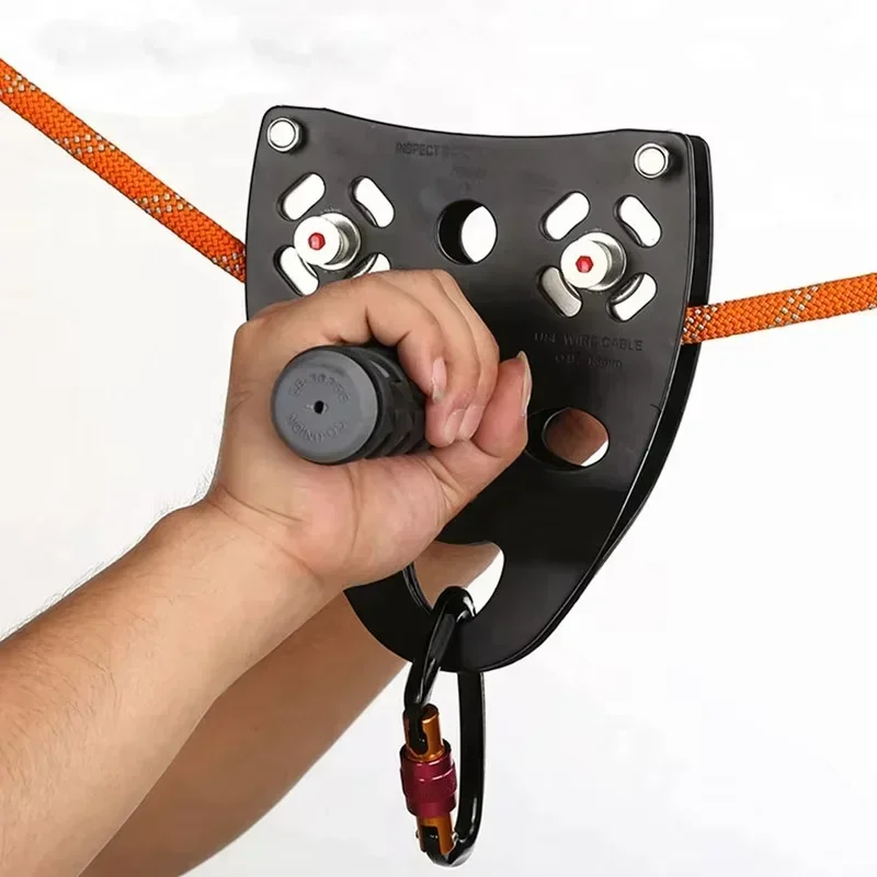 Climbing Double Wheel  with Handle Rock  Crossing Ropeway Hand-held Pulley Power Transmission Parts