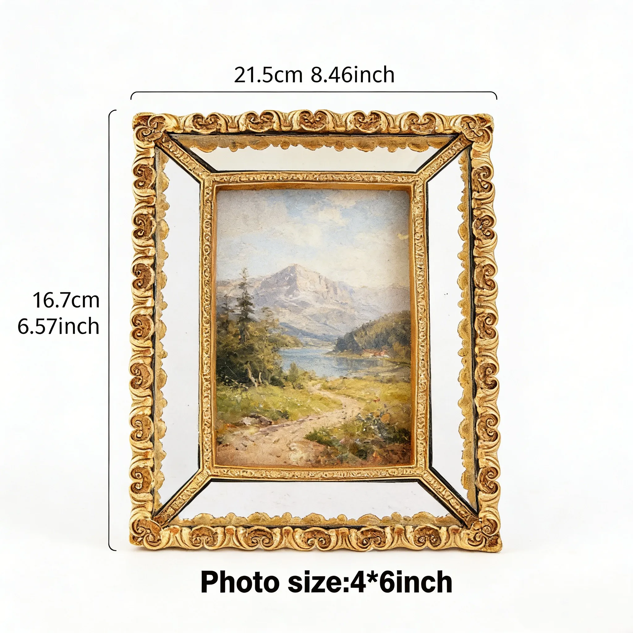 Resin Art Photo Frame - إطار صور من الراتنج الذهبي قطعة
